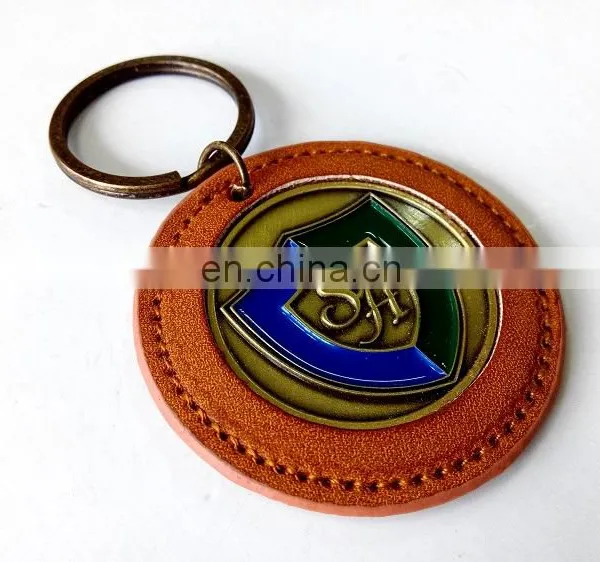Custom Leather Keychain Zinc Alloy Material Leather Sealed Edge Keychain photo-2