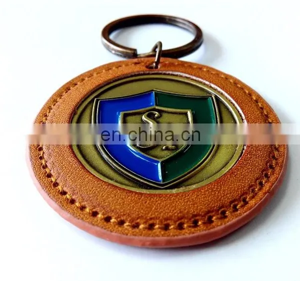 Custom Leather Keychain Zinc Alloy Material Leather Sealed Edge Keychain photo-4