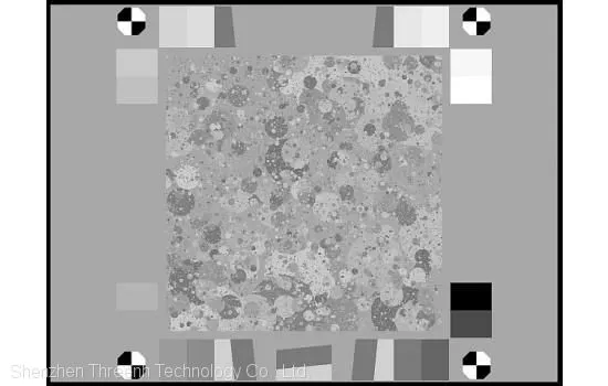Sine Image YE0265 Black & White Spilled Coins (Dead Leaves) Test Chart for Measuring Texture Sharpness