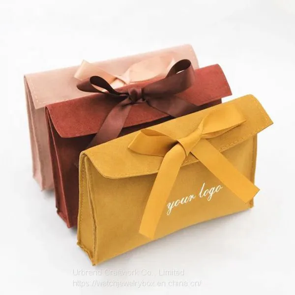 Candy Jewelry Velvet White Drawstring Custom Velvet Gift Bag With Silk Ribbon photo-2