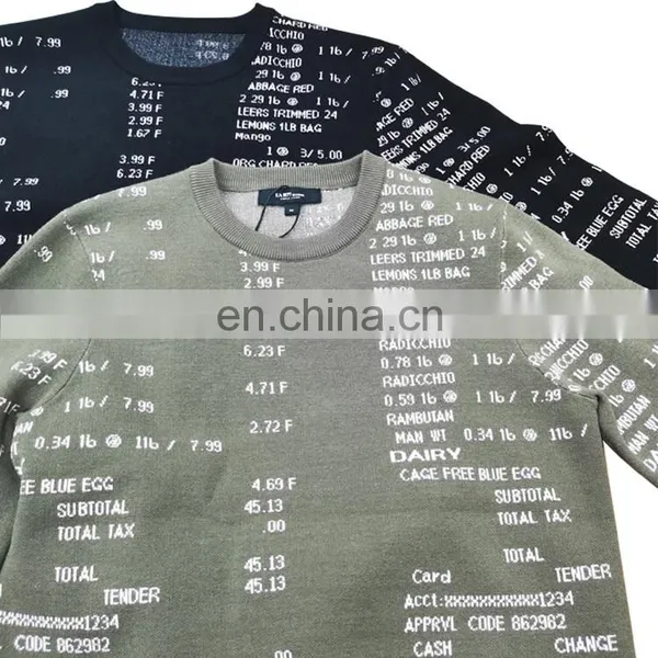 DiZNEW Wholesale Cotton Jacquard Knitted Pullover Sweater Men photo-5