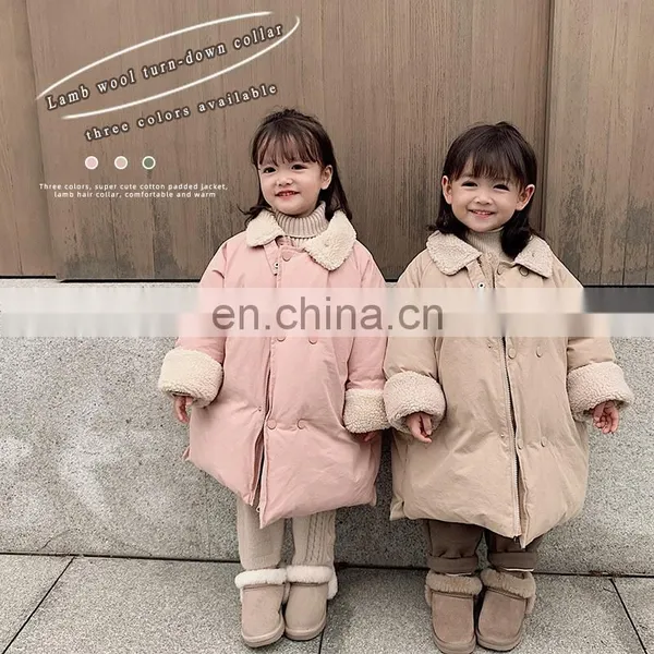 5666/Newest Lamb Wool Turn-down Collar Fashion Coat Kids Girl Padding Warm Long Coats photo-5