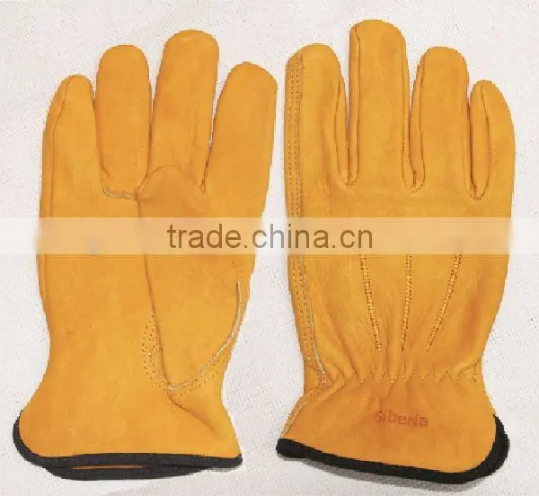 Top Quality Full Palm EN388 Leather Work Glove Safety Glove photo-2
