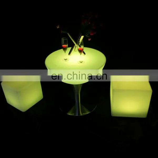 PE Plastic Led Bar Cube Chairs,illuminated Cube Stool,plastic Led Cube Seating photo-3