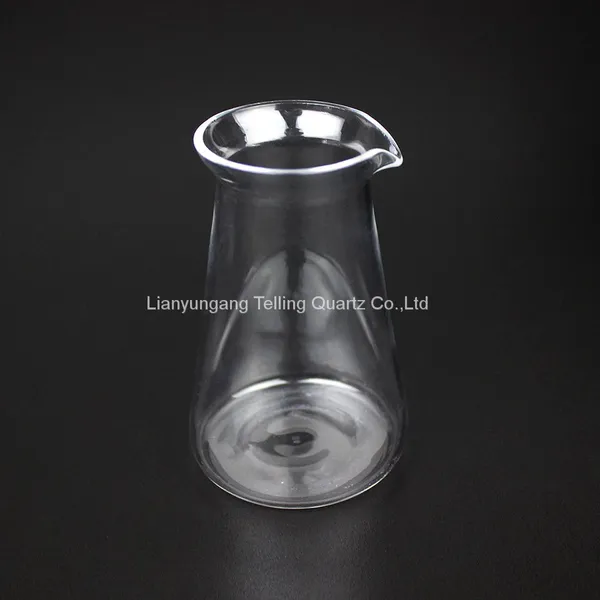 Chemistry Glassware Quartz Beaker Heat Resistant Quartz Glass Measuring Beaker Graduation Interval Glass Beaker With Spout photo-3