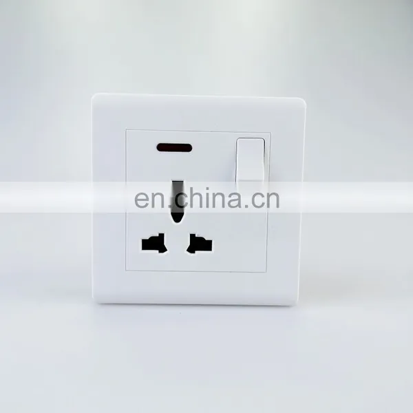 Hot Selling White Senior Copper Power Indicator UK Standard Socket 1G 15A Socket With Neon Yaki Wall Switch Socket photo-5