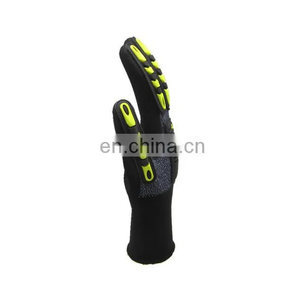 Finger Protector 13G HPPE Glassfiber Liner Cut Resistant Level 5 Impact Working Nitrile Coated Safety Gloves photo-4
