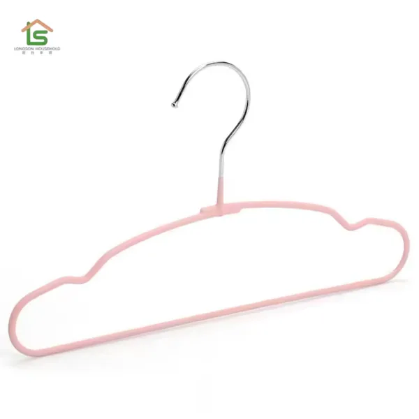 Factory Space Saving Metal PVC Dipped Wire Hangers Metal Hangers With Customized Color for Kids/ Women photo-3