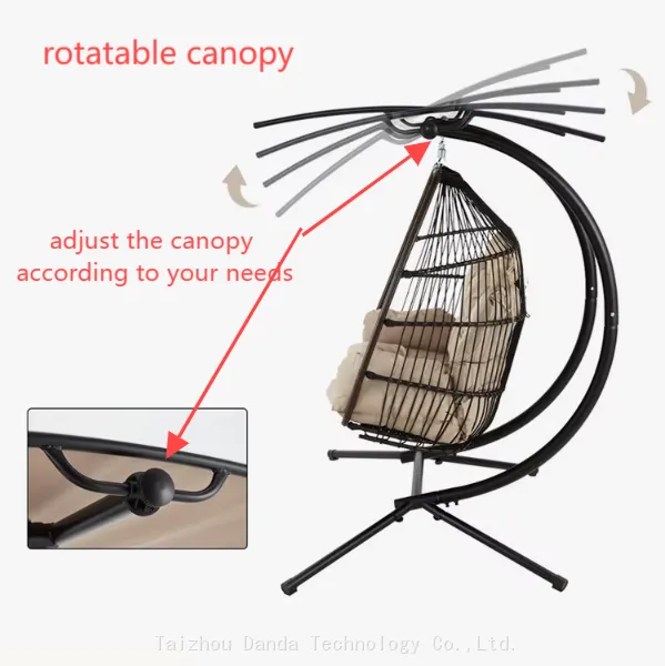 Outdoor 2-Person Patio Hanging Swing Hammock Chair Wicker Egg Chair With Canopy Cover Cushion Living Room Bedroom Courtyard Use photo-2