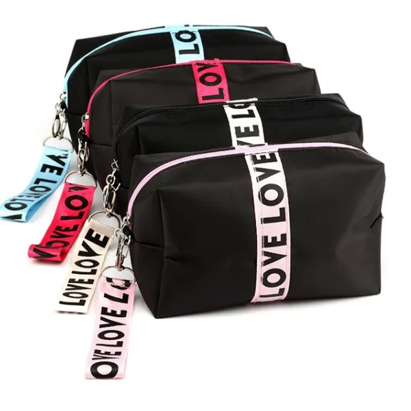 Stylish LOVE LOVE Cosmetic Bag - Vibrant Color Options, Premium Nylon Material, Perfect for Beauty Essentials Organization photo-2