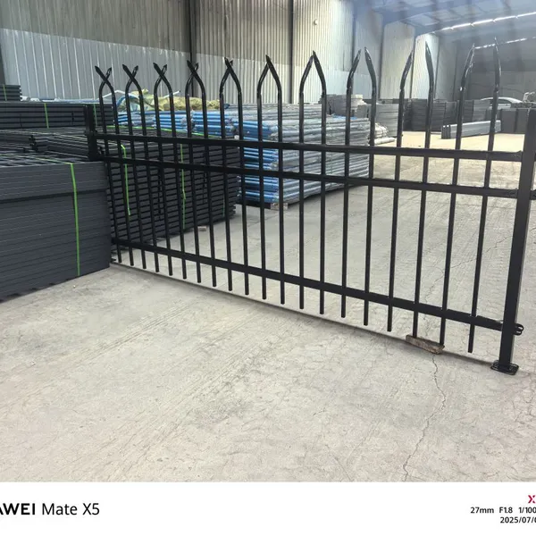 Wrought Iron Fence Black Powder Coated 1.5m Height 3.0m Section With Post Caps photo-4