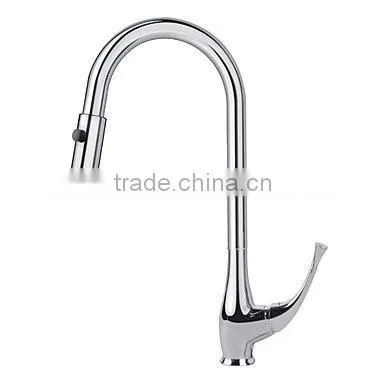 High Solid Brass Pull Out Swan Kitchen Faucet photo-2