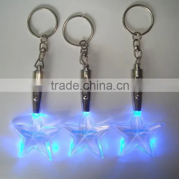 Led Glowing Star Shape Keychain,promotional Gifts Led Custom Logo Flasing Light Keychain ,2016 New Product Gifts Led Star photo-3
