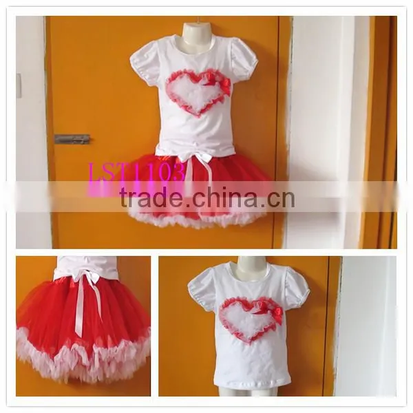 Christmas Heart Kaiya Pettiskirt Set,casual Kids Summer Clothing Sets,fluffy Tutu Skirt Set photo-4