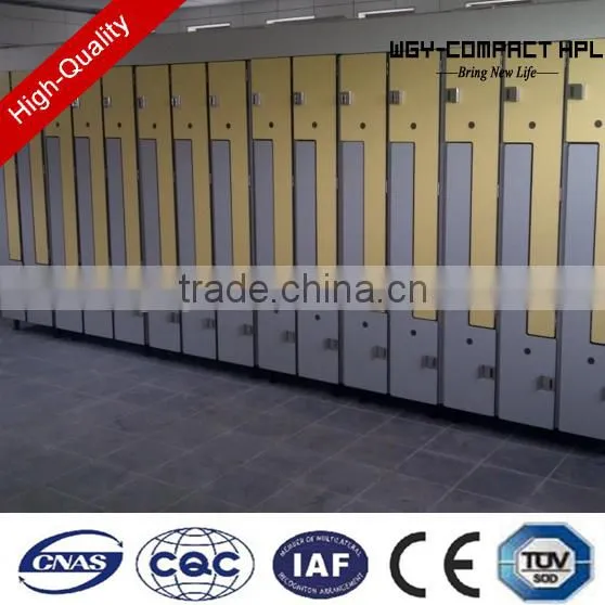 Factory Supply Wooden Color 2 Tiers Antibacterial Solid Phenolic Popular Club Locker photo-4