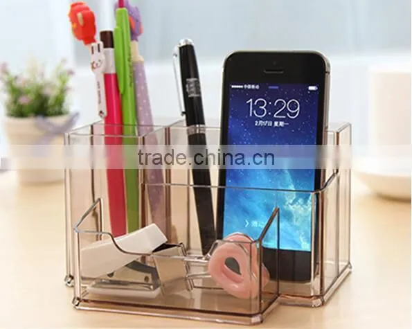 Acrylic Multifunction Pen Case Hot Sell Design Desk Storage Case Office Acrylic Stationery Set Factory photo-5