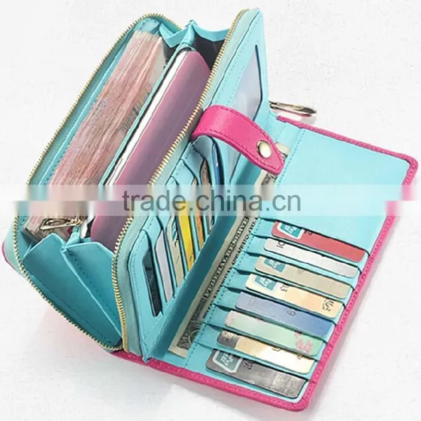 2015 New Design Promotion Pretty Leather Zipper Women Wallets With Card Slots Quality Choice photo-4
