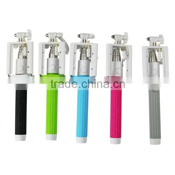 For Iphone For Samsung Monopod Selfie Stick With Cable photo-4