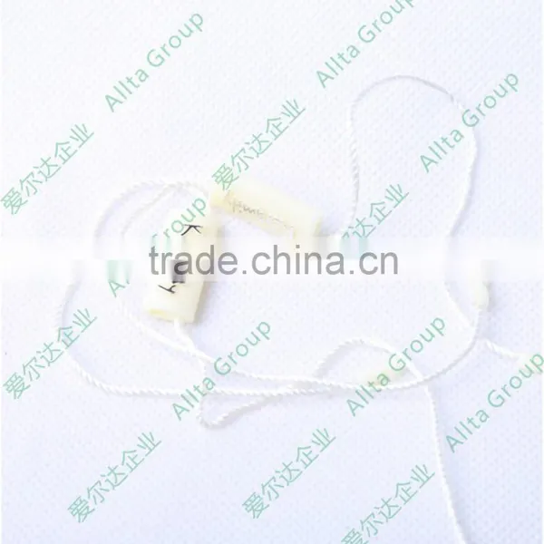 Custom Wholesale Garment Plastic String Seal Tags With Logo, Brand Design for Clothing, Jeans, Hats, Bags photo-2
