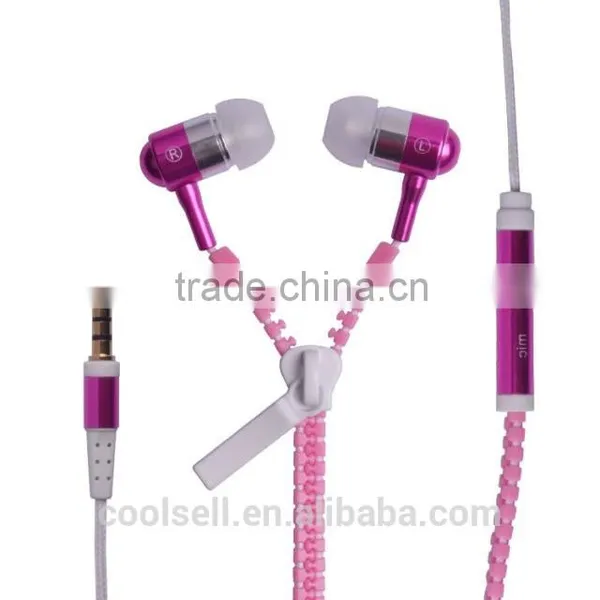High Quality Colorful Zip Earphones Zipper Earphone for Your Mobile Phone photo-3