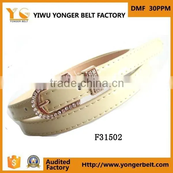 Rhinestone Buckle Double Ring Women Belt Latest Tops Designs Girls Belt photo-3