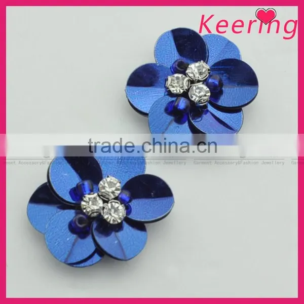 Summer Fashion Flowers Cloth Patches in Dark Blue photo-3