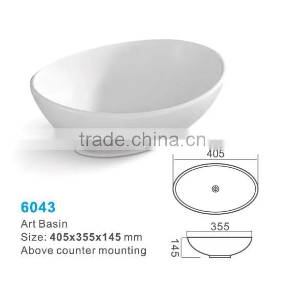Hanging Ceramic Sink Above Counter Art Basin for Bathroom photo-5