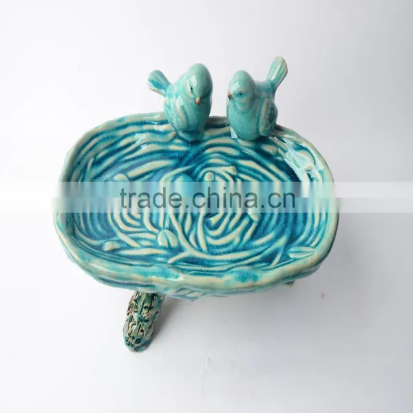 Hotsale Ceramic Bird Feeder With Pigeon Bird photo-4