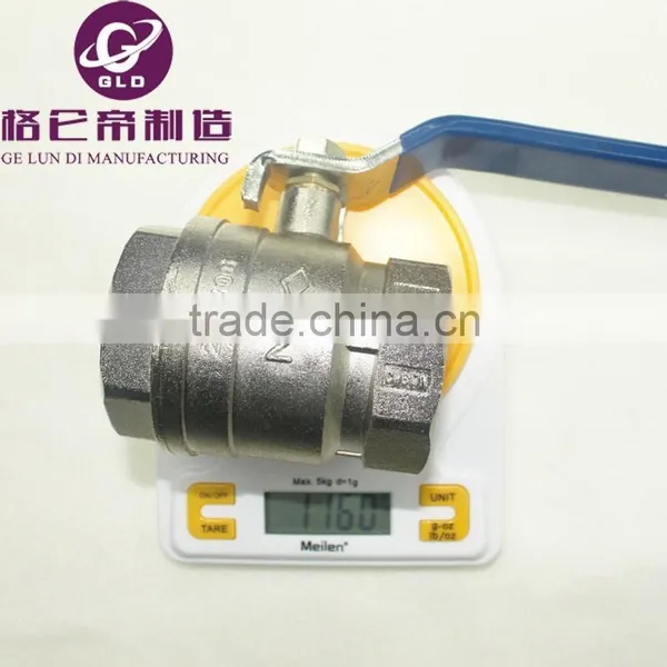 GLD Cheap Price 5PCS/LOT Hot Sale 1/4" Double Male External Thread Ball Valve ,brass Ball Valve , Valvecopper , photo-2
