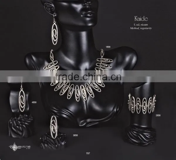 Ring Earring Bracelet Necklace Hellenic Turkish Ottoman Antique Ethnic Authentic Jewelry Set photo-6