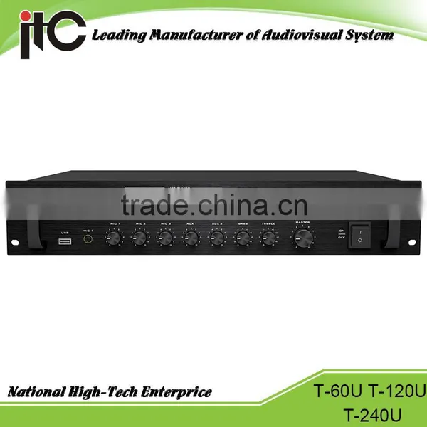 ITC T-60U Series 60 Watt to 240 Watt Optional Power Mixer Amplifier With USB photo-3