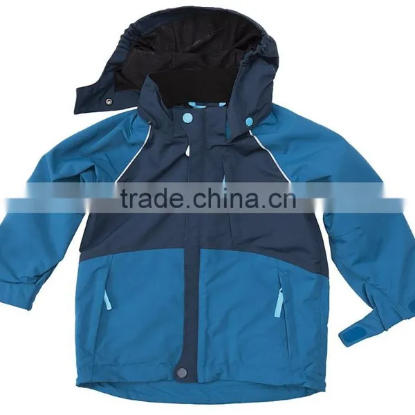 Children Softshell Jacket Taslon Windproof With Detachable Hood Reflect Print Chest Zip photo-3