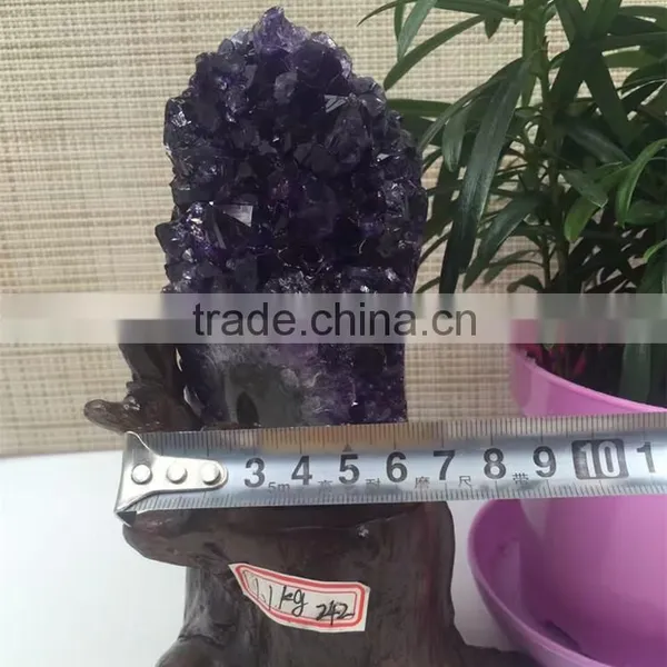 Essential Natural Shape Amethyst Geode Uruguay Crystal Cluster Ornaments photo-2