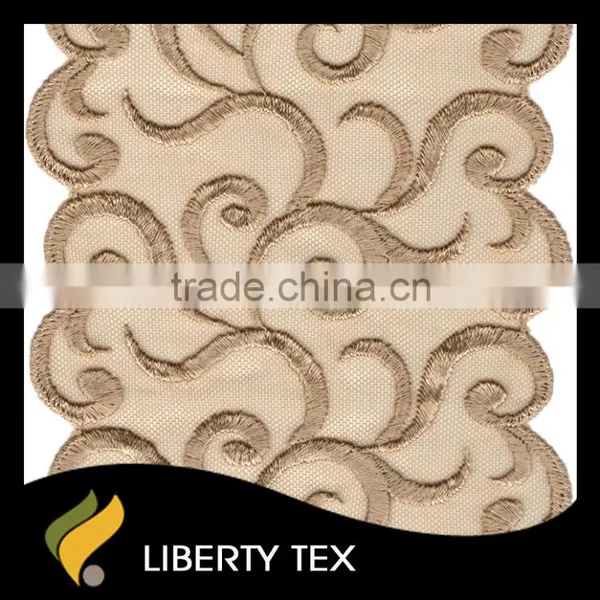 Fashion Double Gallon Scroll Design Lace Embroidery Trim