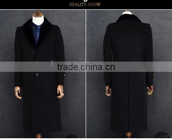 Front 3 Buttons Closure Knee Length Blazer Man Fleece Jacket Wool Fabric for Overcoat photo-6