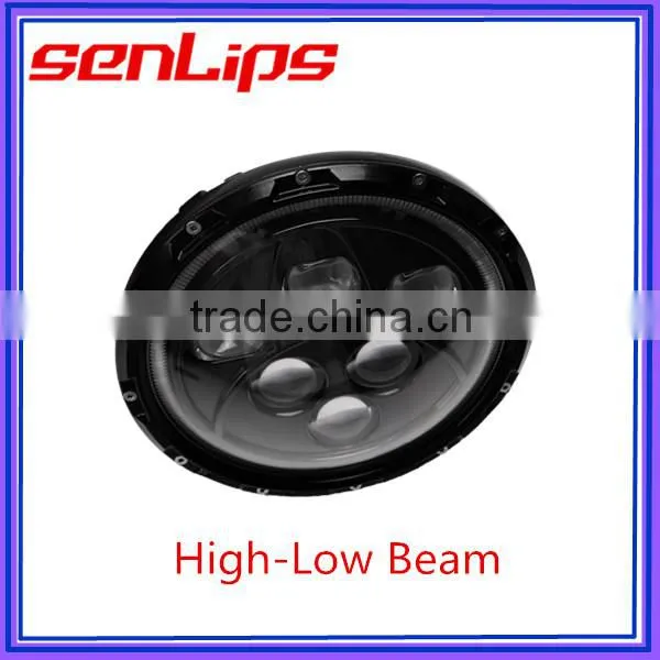 9inch 60W Led Jeep Wrangler Headlight With Anger Eyes Color Changing Blue Orange Light photo-2