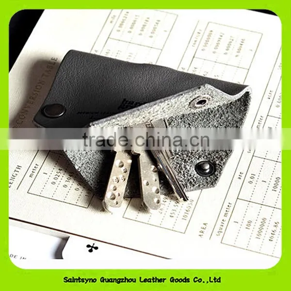 15616 Customized LOGO Promotional Gift Leather Key Ring Holder Wallets Man photo-6