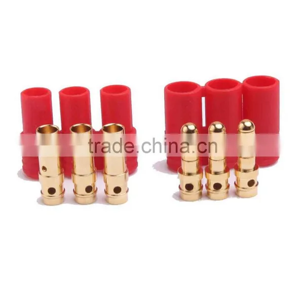 Power Adapter HXT 3.5mm Gold Plated Bullet Banana Plug Connector With Red Plastic Housing photo-3