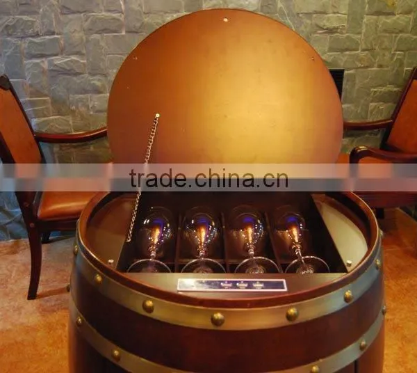 48L 18 Bottles Barrel Oak Wood Wine Fridge photo-6