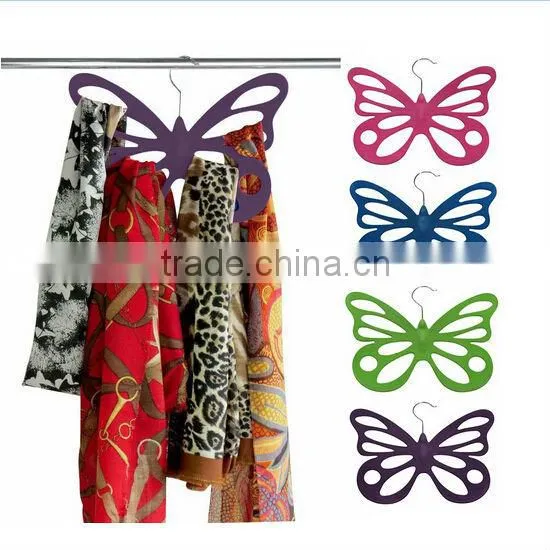 Velvet Flocked Butterfly Scarf Hanger,Tie Holder Organizer