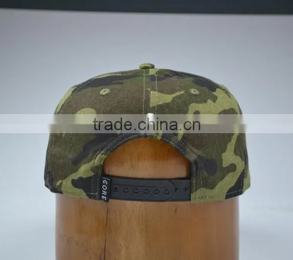 Custom Embroidered Snapback Cotton Cap Camouflage Colour photo-3