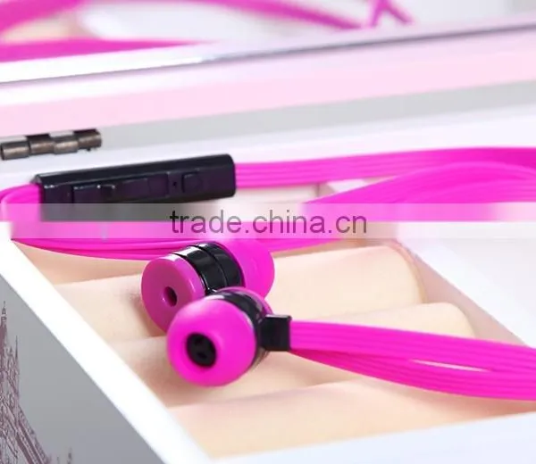 High Quality Sports Style Mobile Phone Custom Made Earphones Flat Cable Headphones photo-3