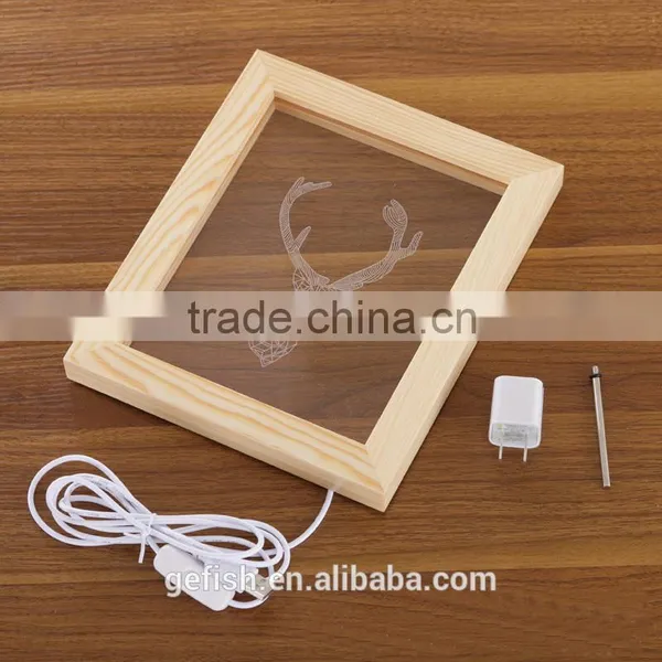 Hot Laser Cutting Acrylic 3D Frame Led Light 3D Display Photo Frame photo-4