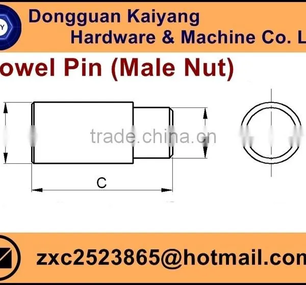 Male Nut/ Dowel Pin (for Furniture) With Bright(White)/Blue/Yellow Zinc Plated; M5, M6, M7 photo-2