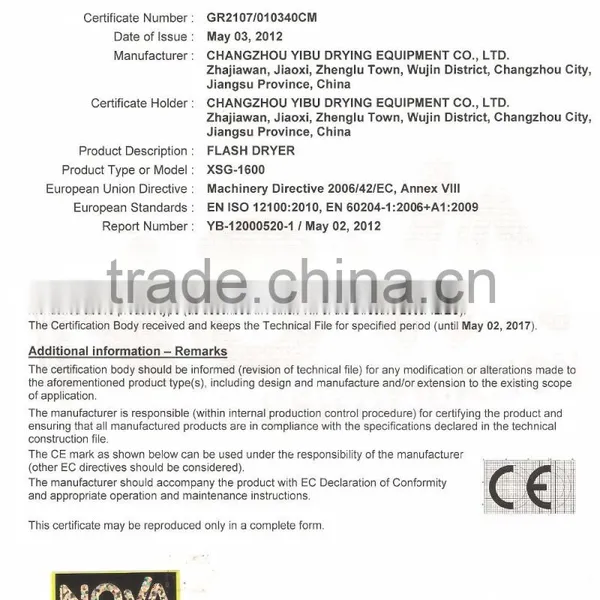Hot Sale Spin Flash Dryer for Tartrazine photo-3