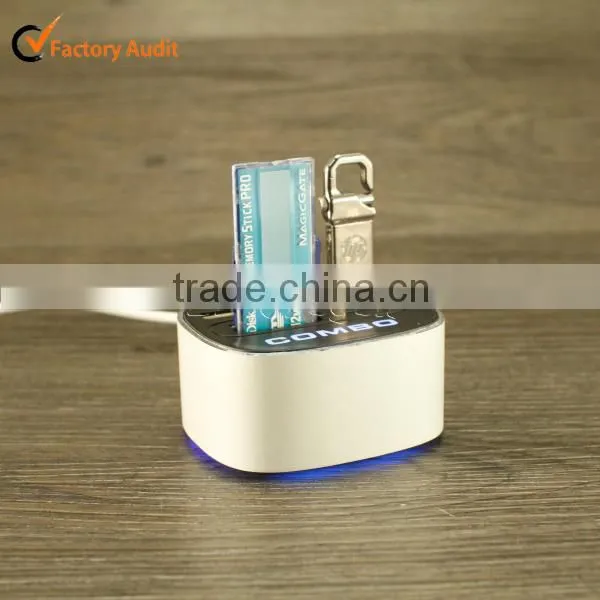 Portable Hight Speed Card Reader 3 Ports Usb 2.0 Combo Box Hub Driver photo-2