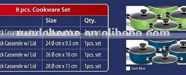 8pcs Aluminum Non-stick Cookware Sets photo-4