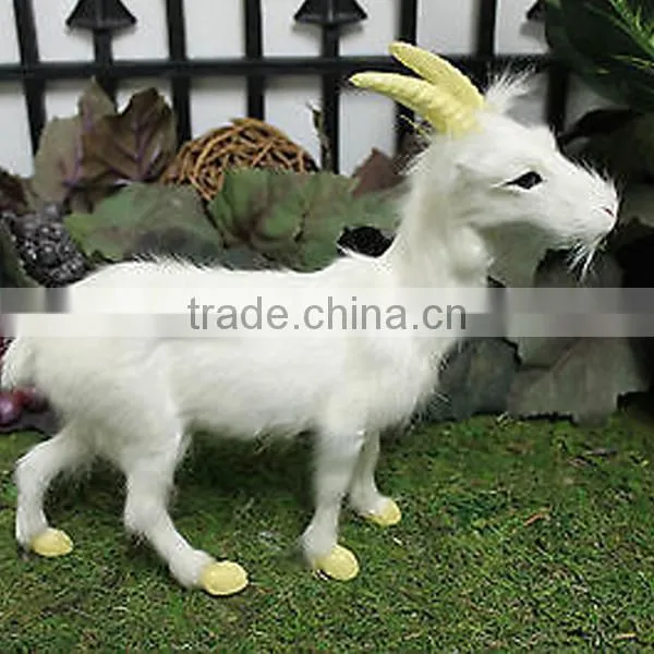 Realistic Taxidermy Replica Figurine White Snowy Mountain Goat