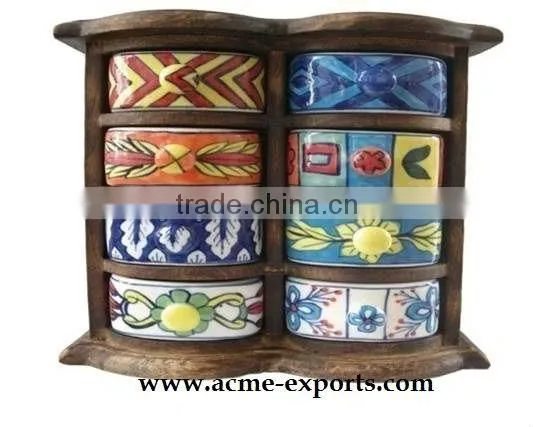 Ceramic Drawer Wooden Chest Supplier From India
