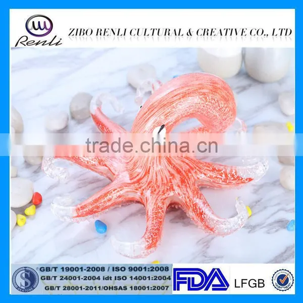 Vivid Colored Glass Octopus Handicraft for Household Decoration or Gifts photo-2